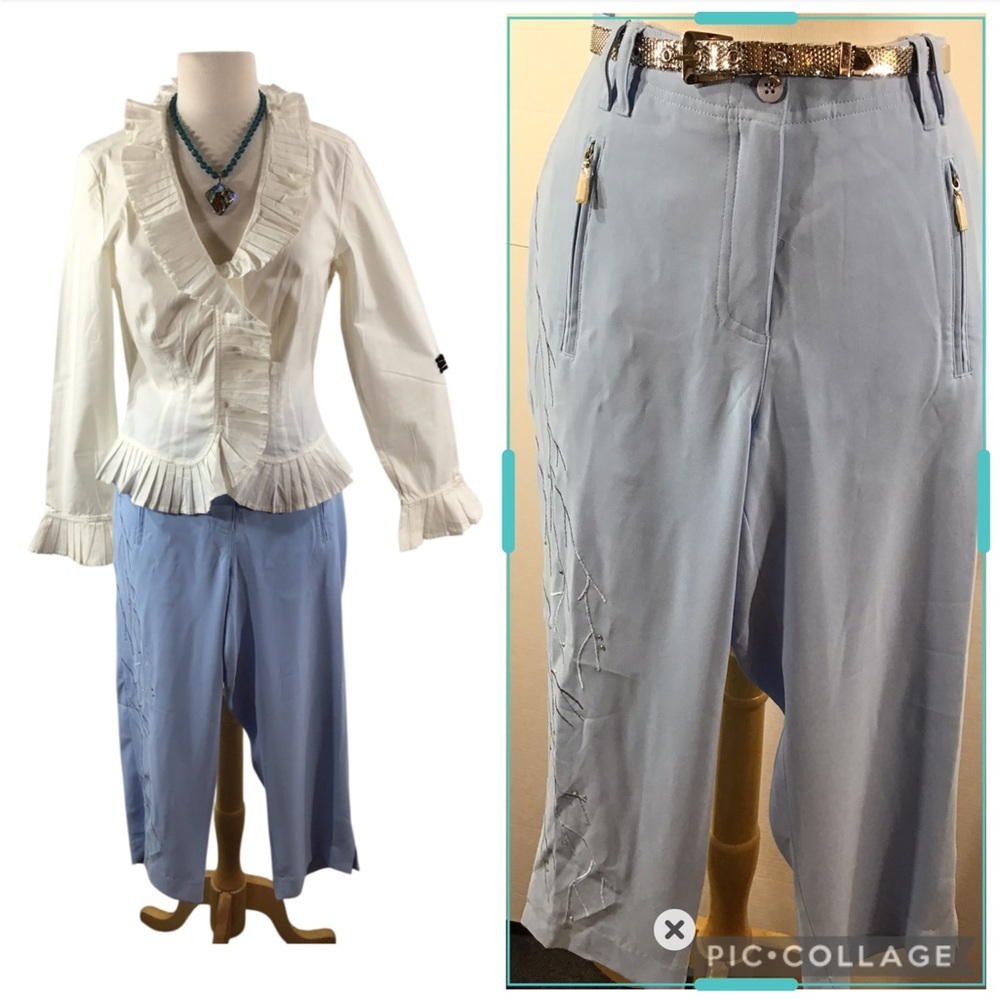 Jamie Sadock pale blue cropped golf pants 2